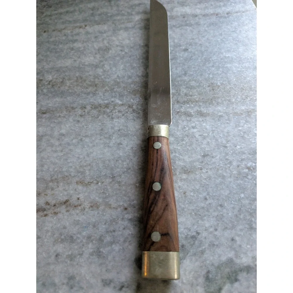 Vintage Hollow Ground PERSONNA Carving Knife W/ Inlaid‎ Wood Handle 12